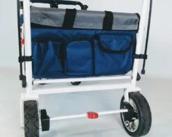 Active Outdoor Bolderkar Blauw Incl. Zonnedak, Extra Bagagetas En Extension. -Buitenspeelgoed Winkel active outdoor wagon detail opbergvakjes