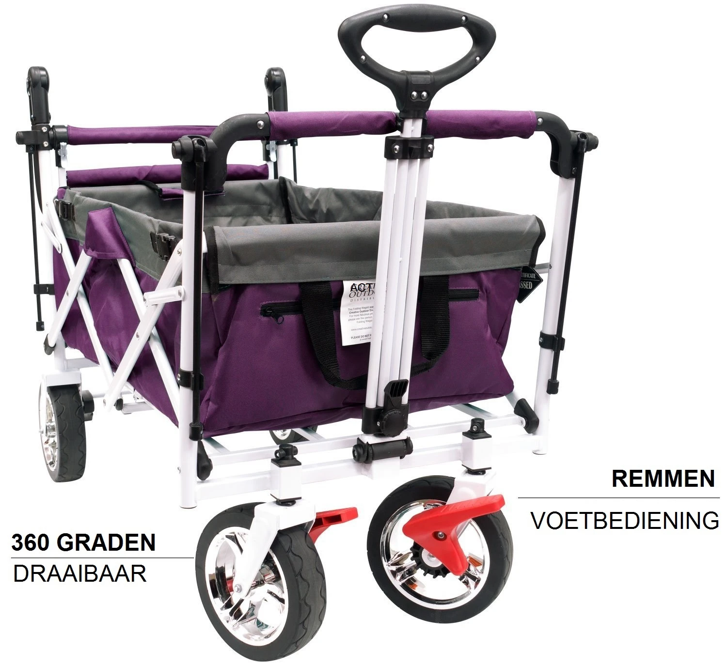 Active Outdoor Bolderkar Paars Met Zonnedak En Extra Bagagetas. Showmodel 6 Active Outdoor Bolderkar Paars Met Zonnedak En Extra Bagagetas. Showmodel - Afbeelding 4