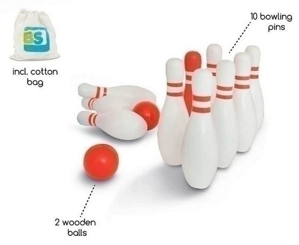 Bowlingspel Rood & Wit 5 Bowlingspel Rood & Wit - Afbeelding 3