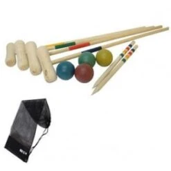 Croquet Basic; 4 Spelers Berkenhout -Buitenspeelgoed Winkel croquetset budget bex