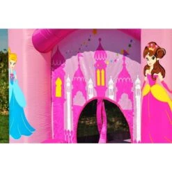 Springkussen Princess Slide & Hoop Bouncer -Buitenspeelgoed Winkel happy hop 9201p springkussen clown slide hoop princess 1 1