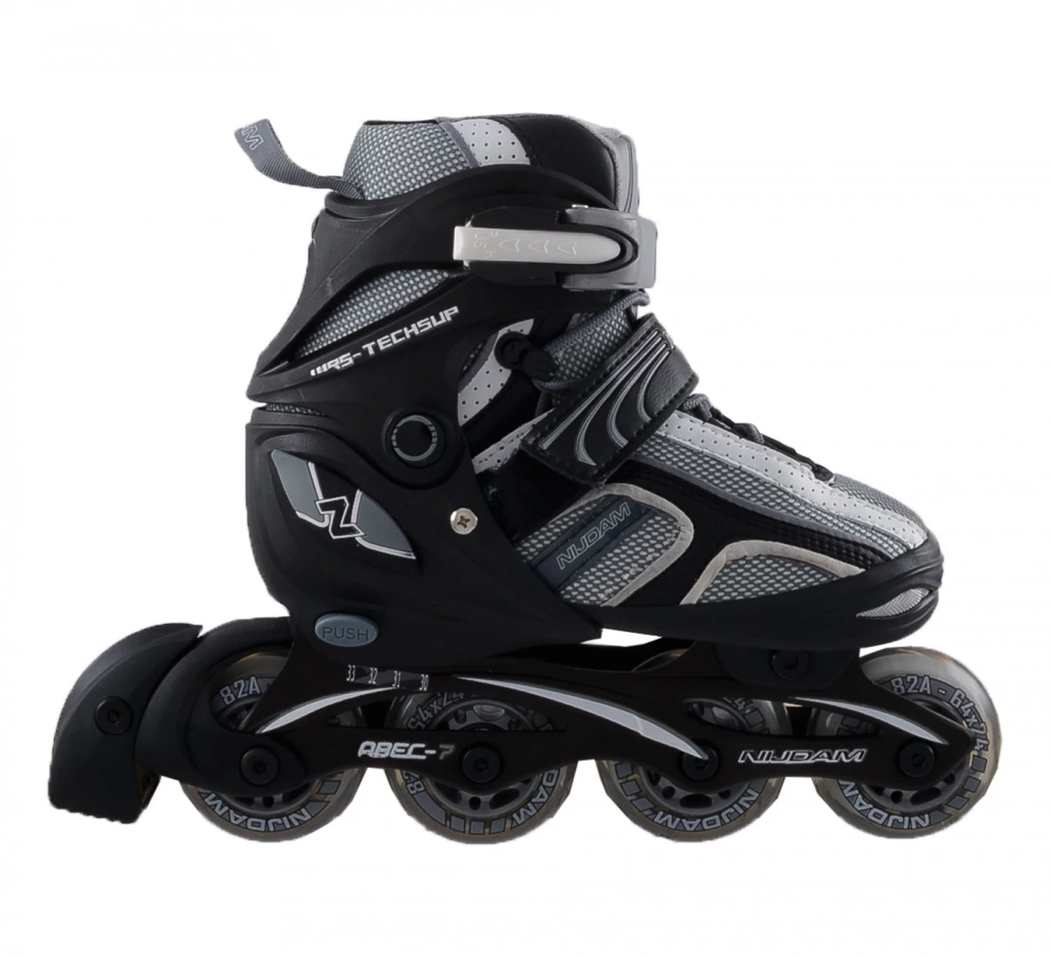 Verstelbare Inline Skate Skeeler Nijdam Zwart 4 Verstelbare Inline Skate Skeeler Nijdam Zwart - Afbeelding 2