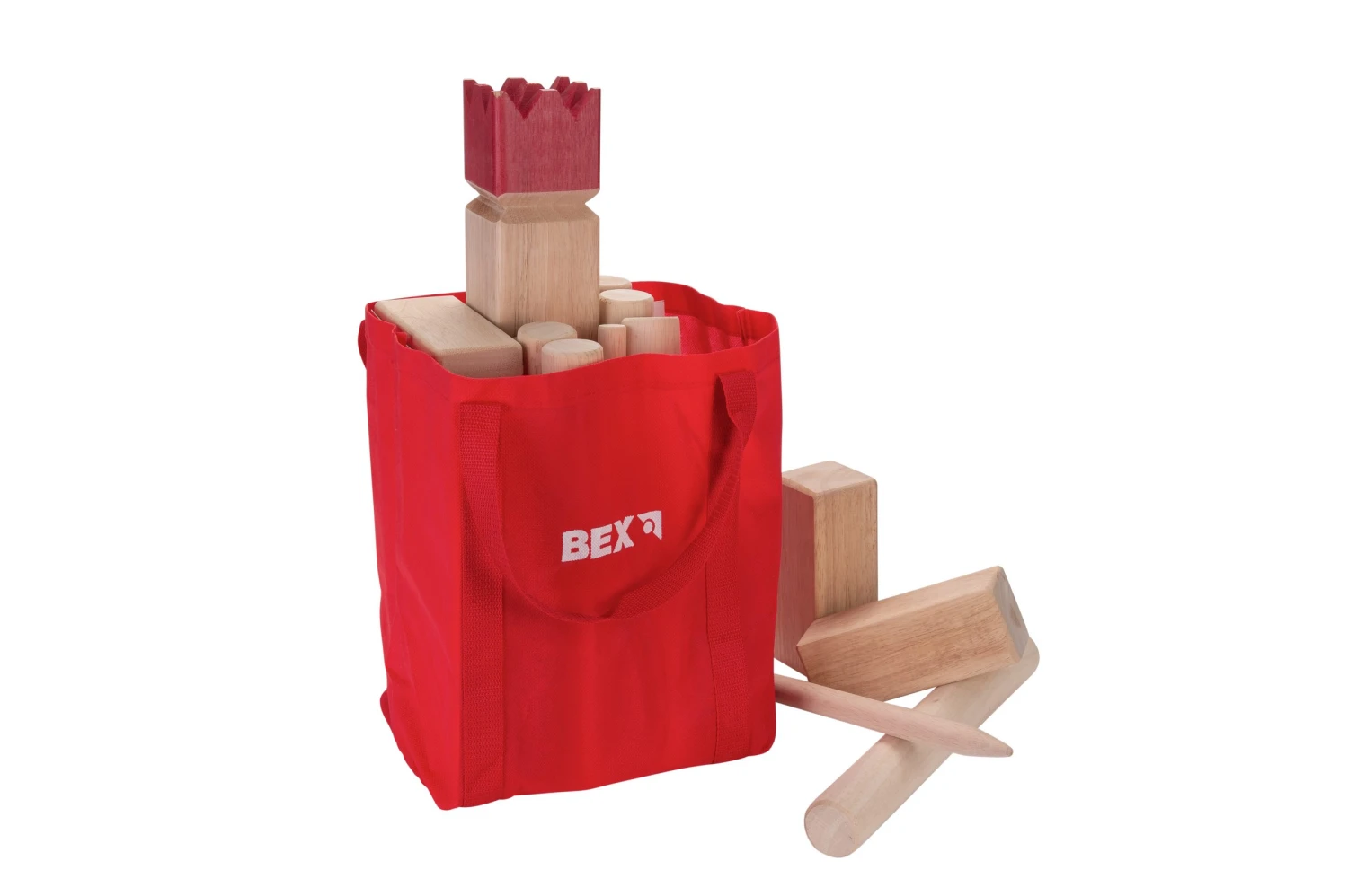 Kubb Original Red-King Rubberwood 6 Kubb Original Red-King Rubberwood - Afbeelding 4
