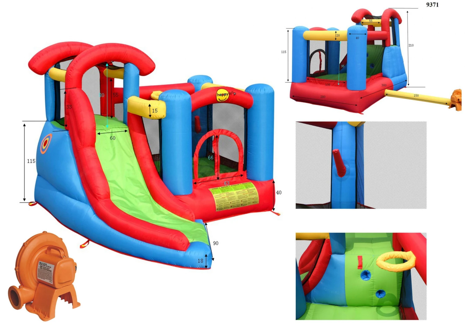 Springkussen Happy Hop 6-in-1 Playcenter 4 Springkussen Happy Hop 6-in-1 Playcenter - Afbeelding 3