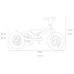 Trybike Steel Green 2in1 Loopfiets Vintage Groen 20 Trybike Steel Green 2in1 Loopfiets Vintage Groen -Buitenspeelgoed Winkel tekening trybike 2in1 afmetingen